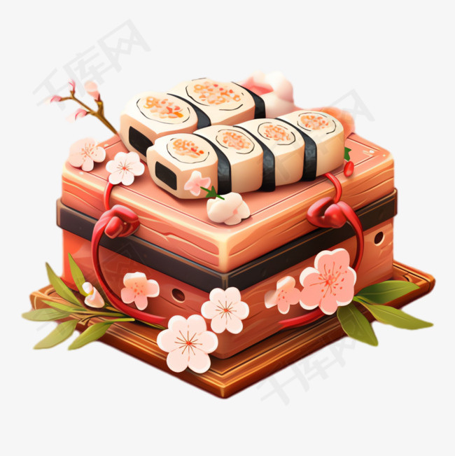 寿司盒子元素立体免抠图案