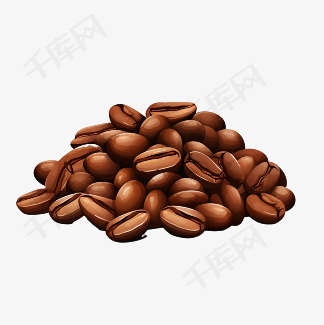 咖啡豆子元素立体免抠图案