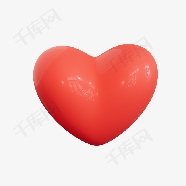 创意3D红色爱心公益情人节献爱