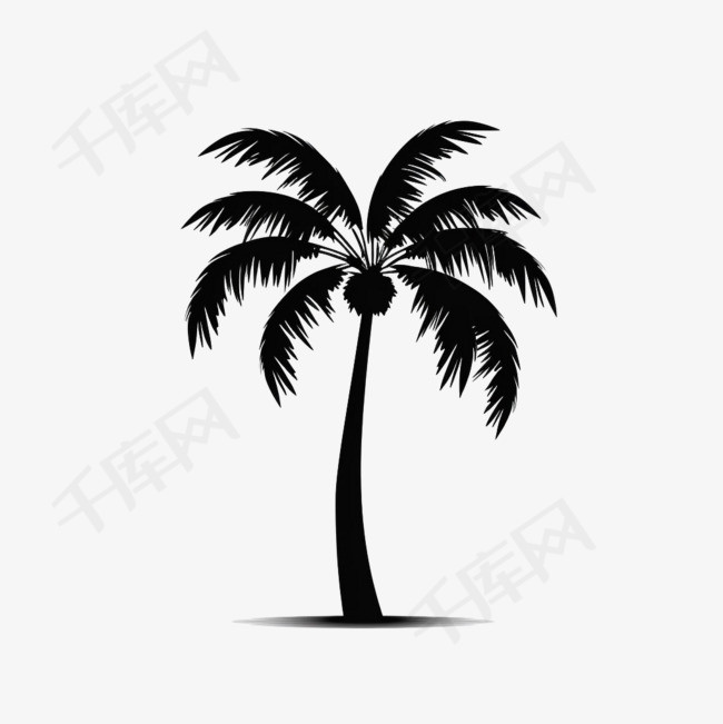 简约椰子树元素立体免抠图案