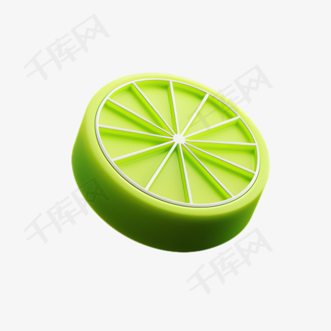 绿色柠檬元素立体免抠图案
