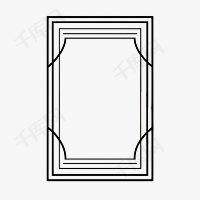 方形边框元素立体免抠图案