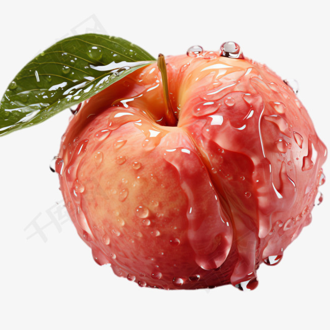 桃子水果元素立体免抠图案