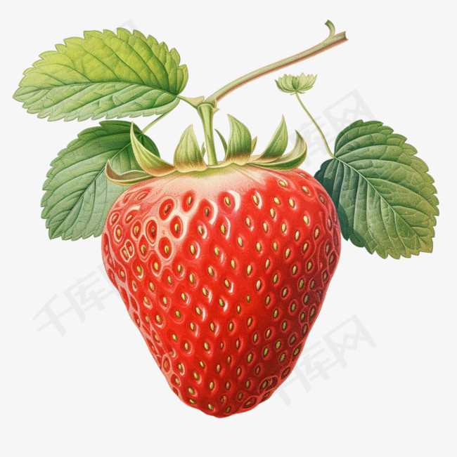 草莓水果元素立体免抠图案