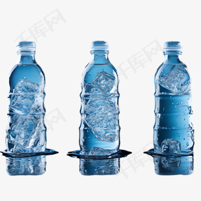水瓶冰块元素立体免抠图案