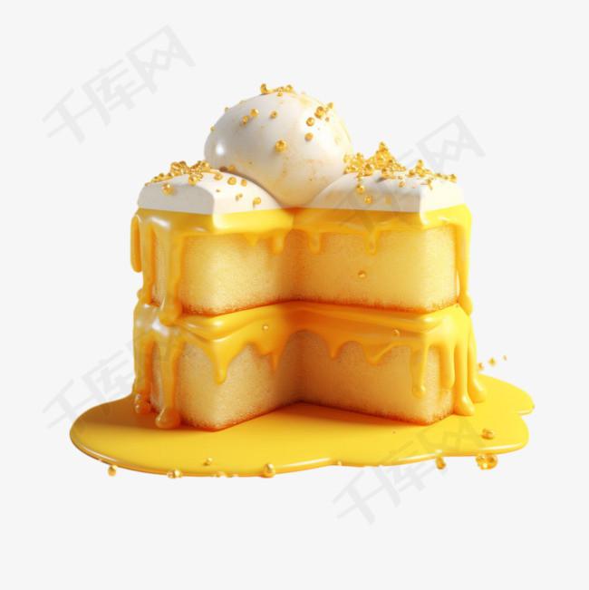 奶油蛋糕元素立体免抠图案