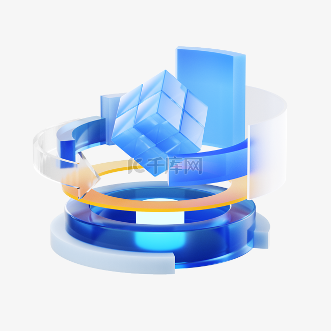 3d立体商务风互联网金融立体图