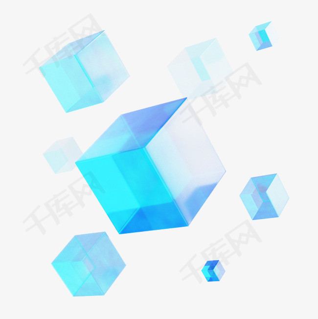 3D立体科技商务风方形装饰元素