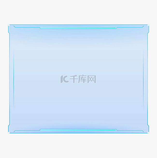 蓝色科技字幕边框元素