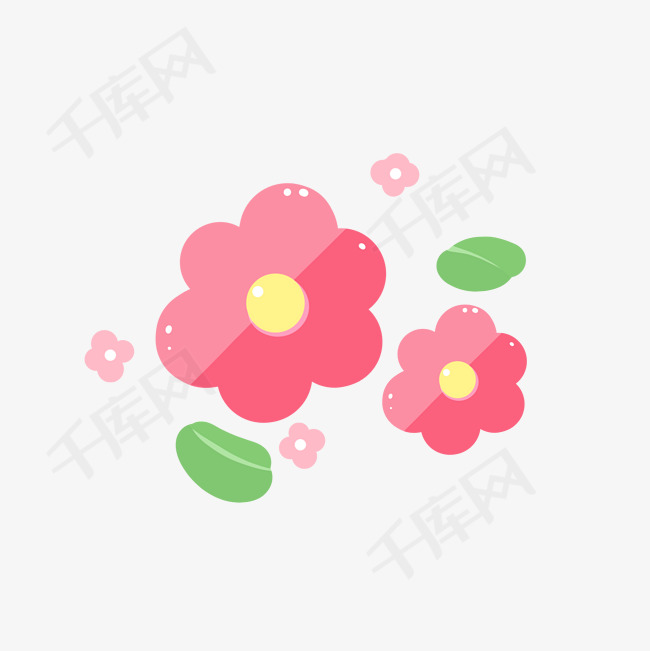 扁平春日春天粉色花朵可爱花卉植
