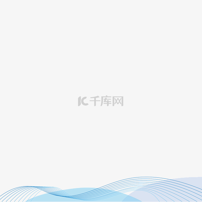 渐变蓝科技曲线底边免抠元素