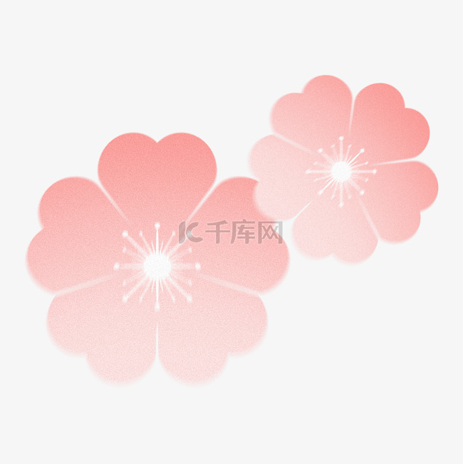 春季春天弥散风桃花花朵免抠图片