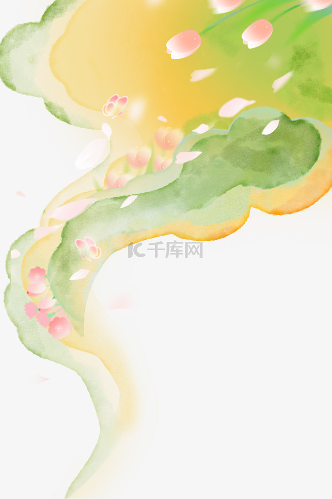 春季水彩花卉底纹设计 春季水彩花卉底纹设计