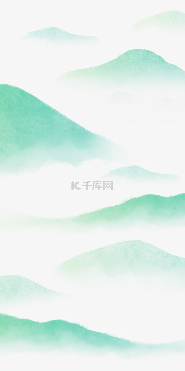 清明节远山插画免抠图片
