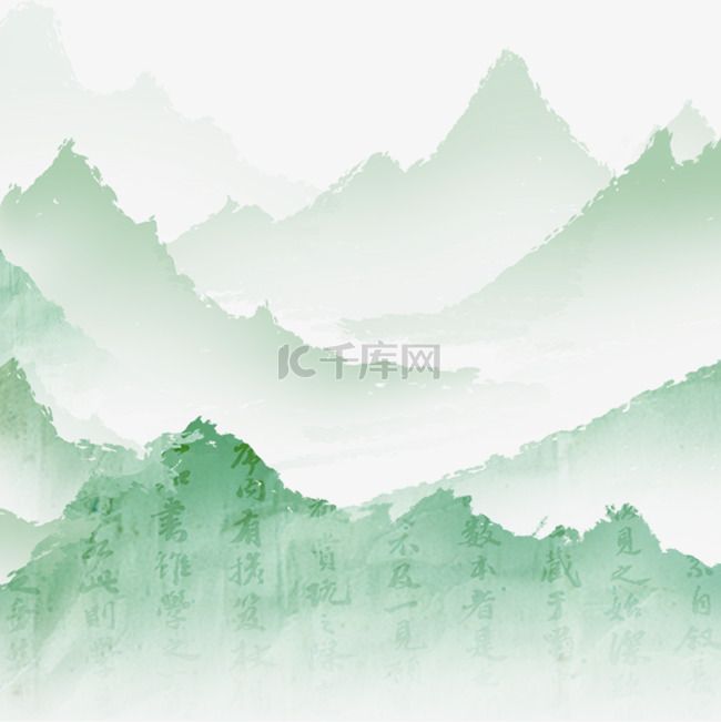 清明清冷感装饰山脉山水中国风水