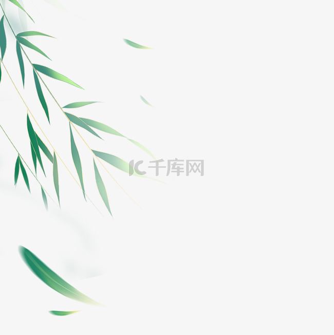 春天春季柳叶柳枝竹叶清明谷雨设