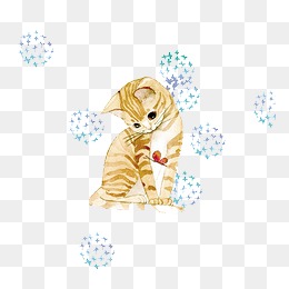 卡通人物粉色 小猫