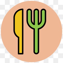 餐饮厨具图片 卡通手绘盘子刀叉