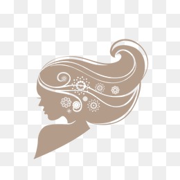 唯美精美卡通可爱手绘美女头像剪影