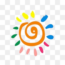 黄色卡通太阳矢量图