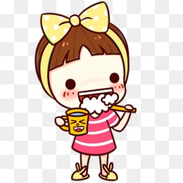 cartoon images brushing teeth