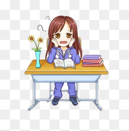 思考的小女孩