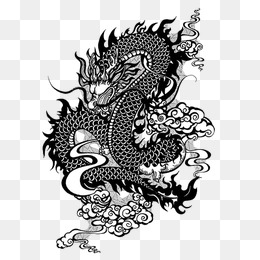 飞龙黑白装饰画