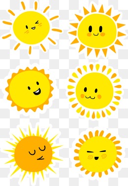 卡通手绘太阳嗯嗯表情