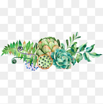 绿色简约莲藕装饰图案素材图片免费下载_高清