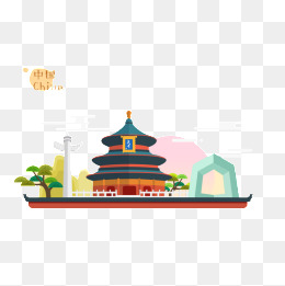 卡通中国故宫素材