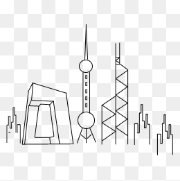 线条建筑东方明珠
