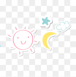 卡通太阳星星月亮