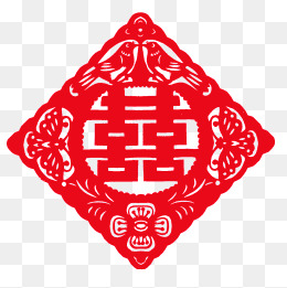 红色中国风喜字