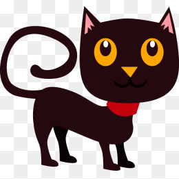 矢量卡通黑猫