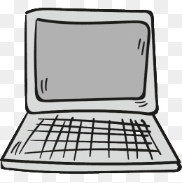 矢量手绘笔记本电脑
