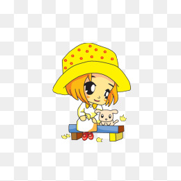 卡通带帽子小女孩