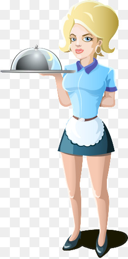 卡通女服务员