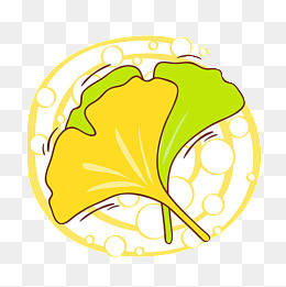 植物矢量卡通浅色银杏叶
