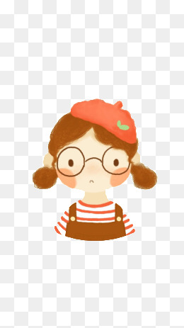 戴眼镜的可爱小女孩