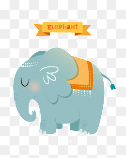 卡通手绘大象动物设计