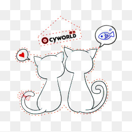 猫背影素材图片免费下载_高清卡通手绘png_千库网