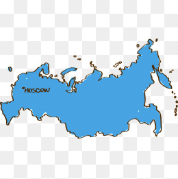 卡通手绘俄罗斯地图