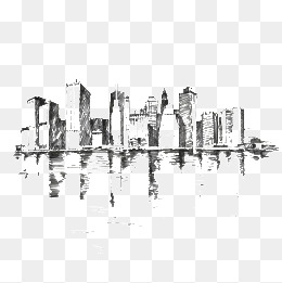 素描高楼大厦