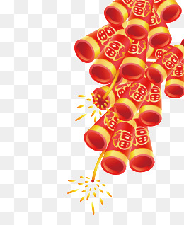 福娃放鞭炮手绘卡通人物png素材