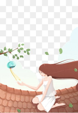 插画小女孩