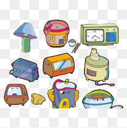 卡通小家电_设计元素_卡通小家电图片背景素