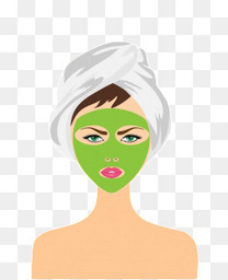 敷面膜的女孩