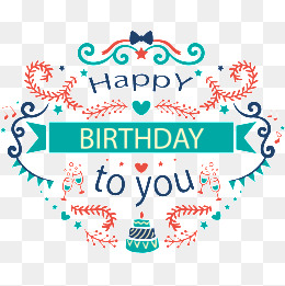 矢量手绘生日快乐图标