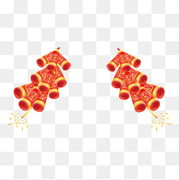 新年元旦快乐烟花儿童可爱鞭炮png