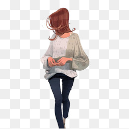 矢量水彩少女的侧面素材图片免费下载_高清psd_千库网